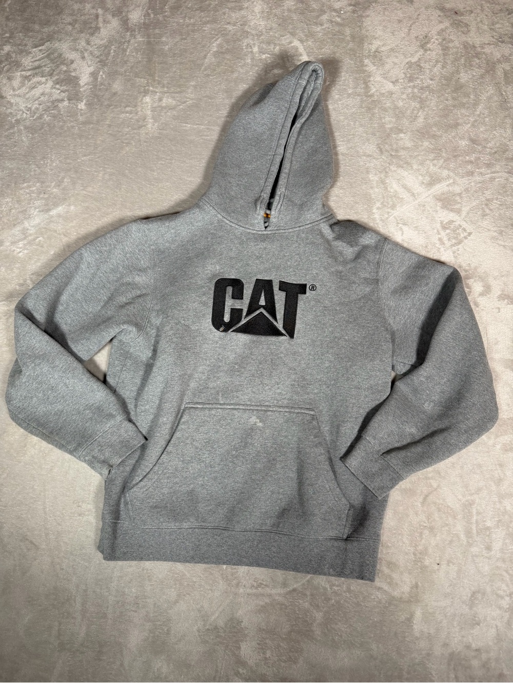 CAT Men's Gray Logo Hoodie - Heavyweight Pullover